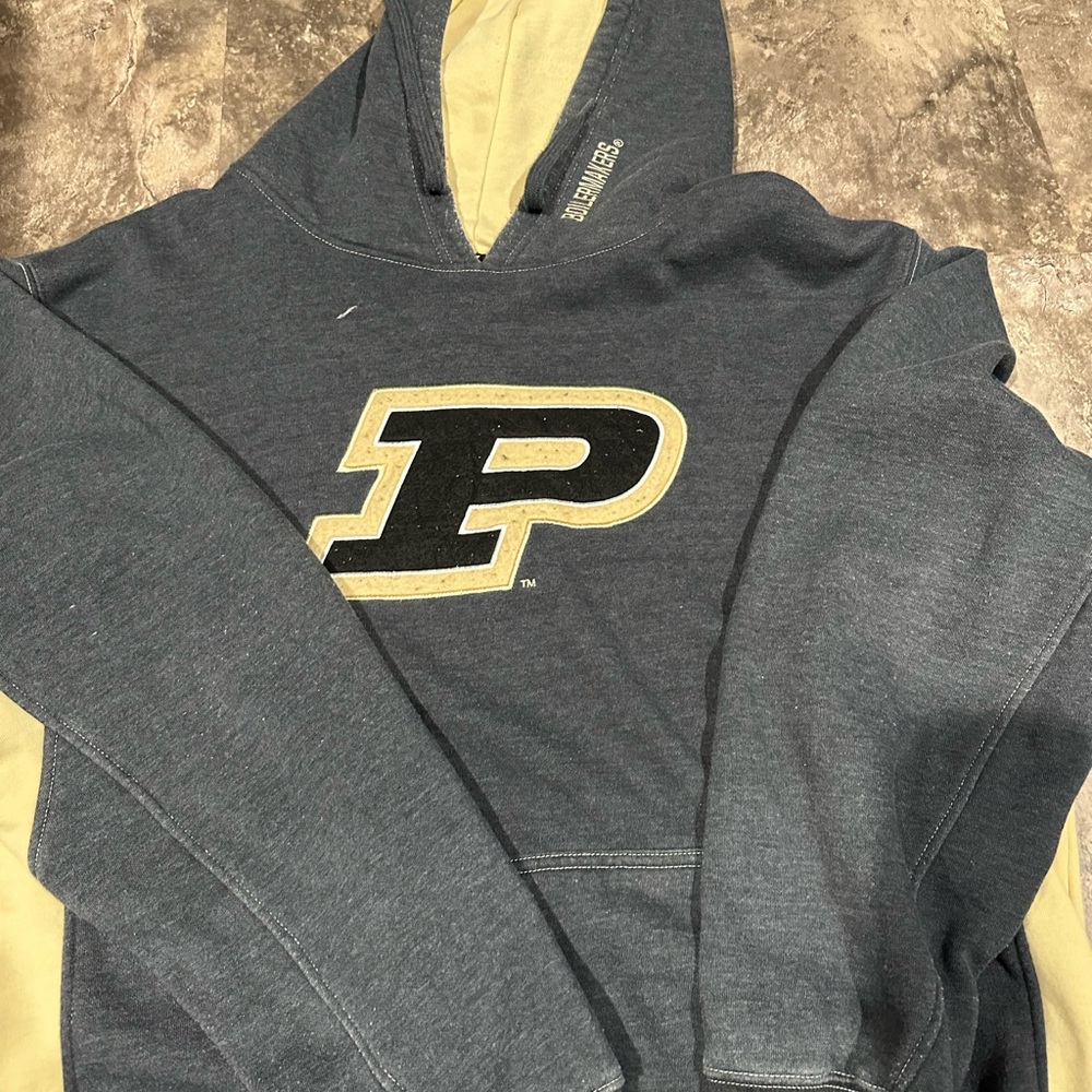 Colosseum Purdue University Men's Hoodie - Gray and Cream